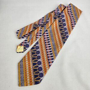 Vintage Cartier Orange & Blue Bright Floral Tie